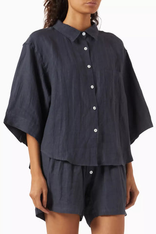 03 Organik Keten Lüks Pijama Seti Şık Ev Rahatlığı