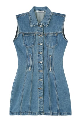 Zipper Denim Mini Elbise - Şıklığın Adresi