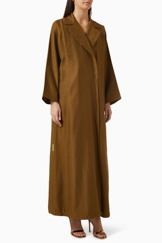 Zamansız Tasarımla Günlük Şıklık Sunan Notch Yaka Abaya ve Eşleşen Şeila