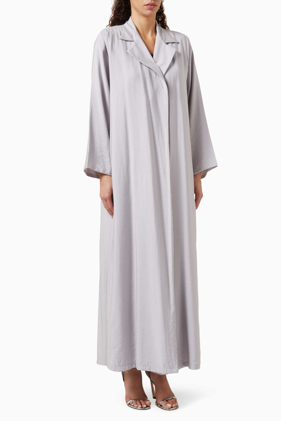 Modern Minimalist Chiffon Abaya Notched Yaka Uzun Kol A-Line Silüet ile Şıklığı Yakalayın
