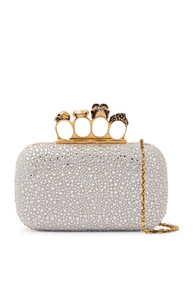 Skull Dört Yüzük Clutch Çanta