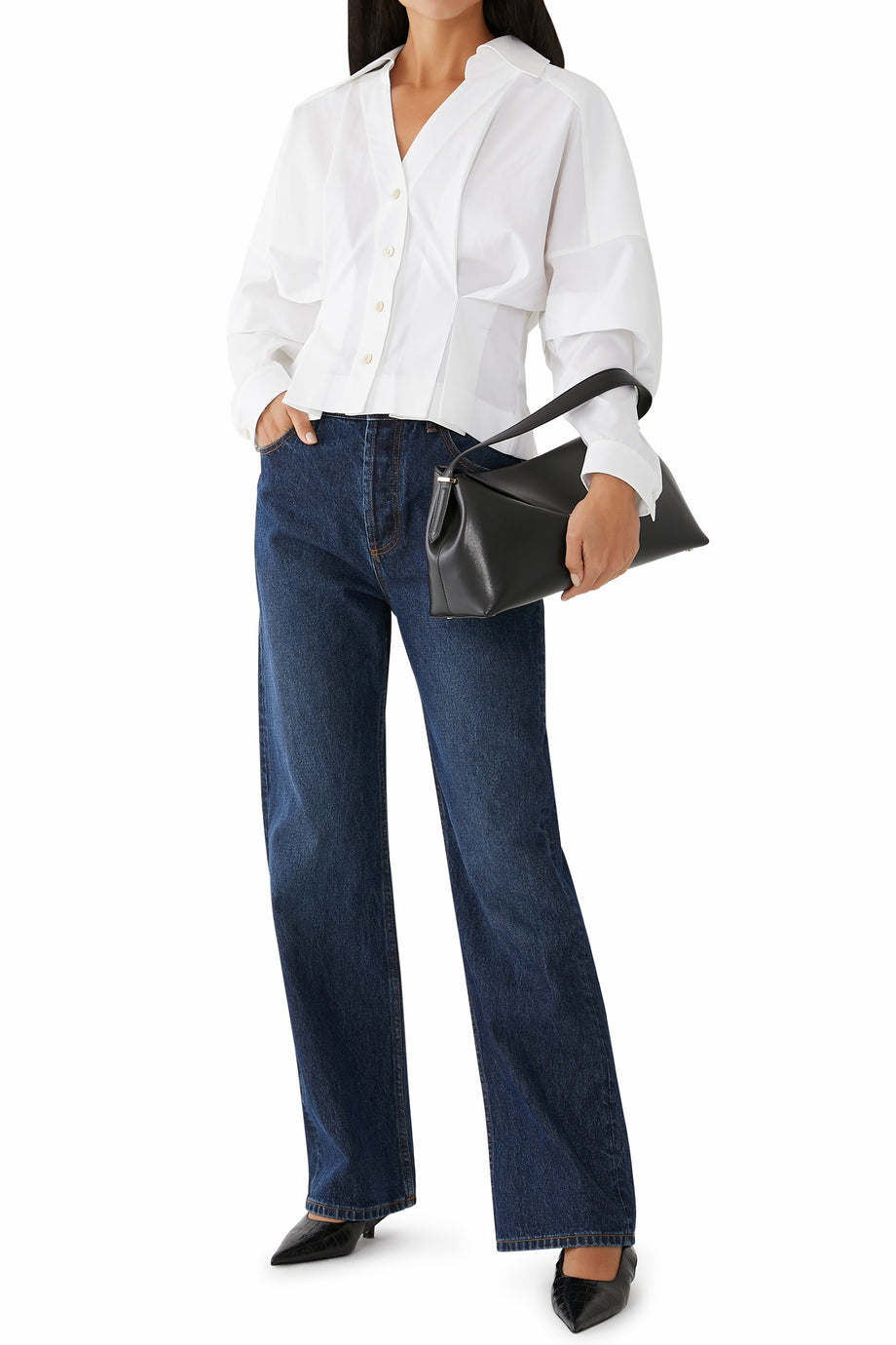 Klasik Kroko Desenli Slingback Pompa