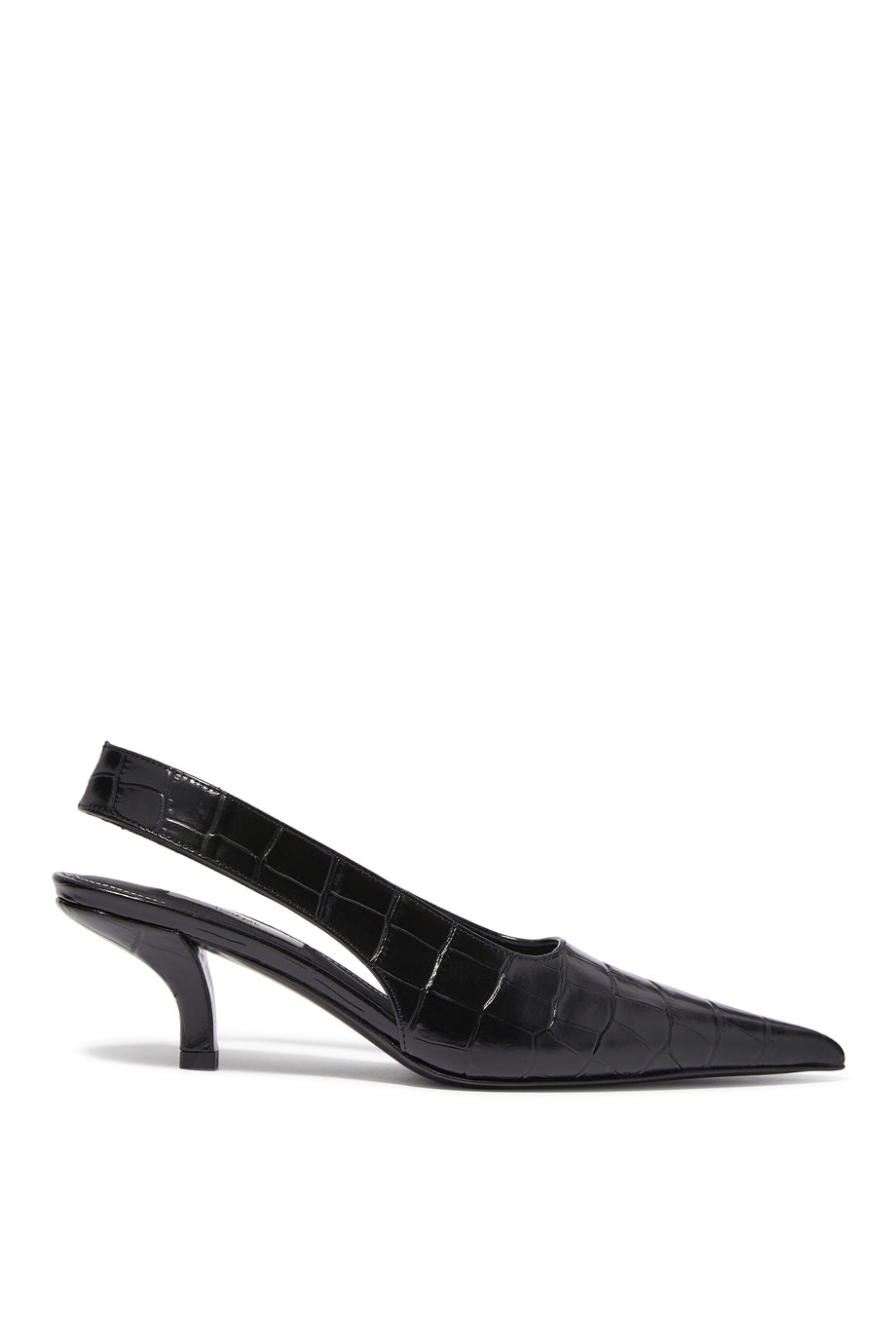 Klasik Kroko Desenli Slingback Pompa