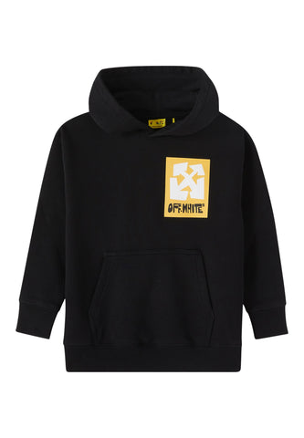 Çocuklar için Büyük Etiket Grafik Baskılı Kapüşonlu Sweatshirt