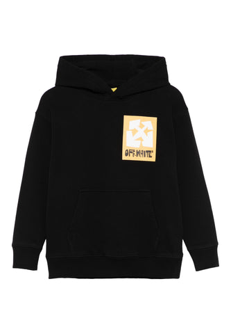 Çocuk Büyük Etiket Kapüşonlu Sweatshirt - Off-White