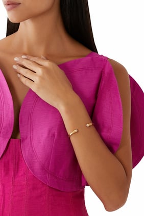 Sari Bis Strass Altın Kaplama Bilezik