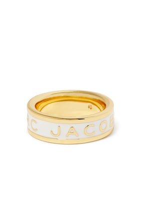 Marc Jacobs Logo Emaye Yüzük - Beyaz