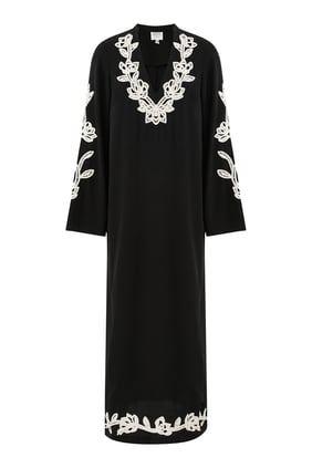 Daha Çiçekli Nakışlı Kaftan