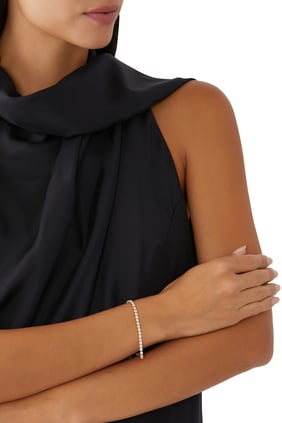 Mini Zara Tenis Bilezik - 18 Ayar Altın Kaplama Bronz