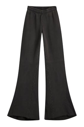 Sert Fırçalı Geniş Paça Pantolon