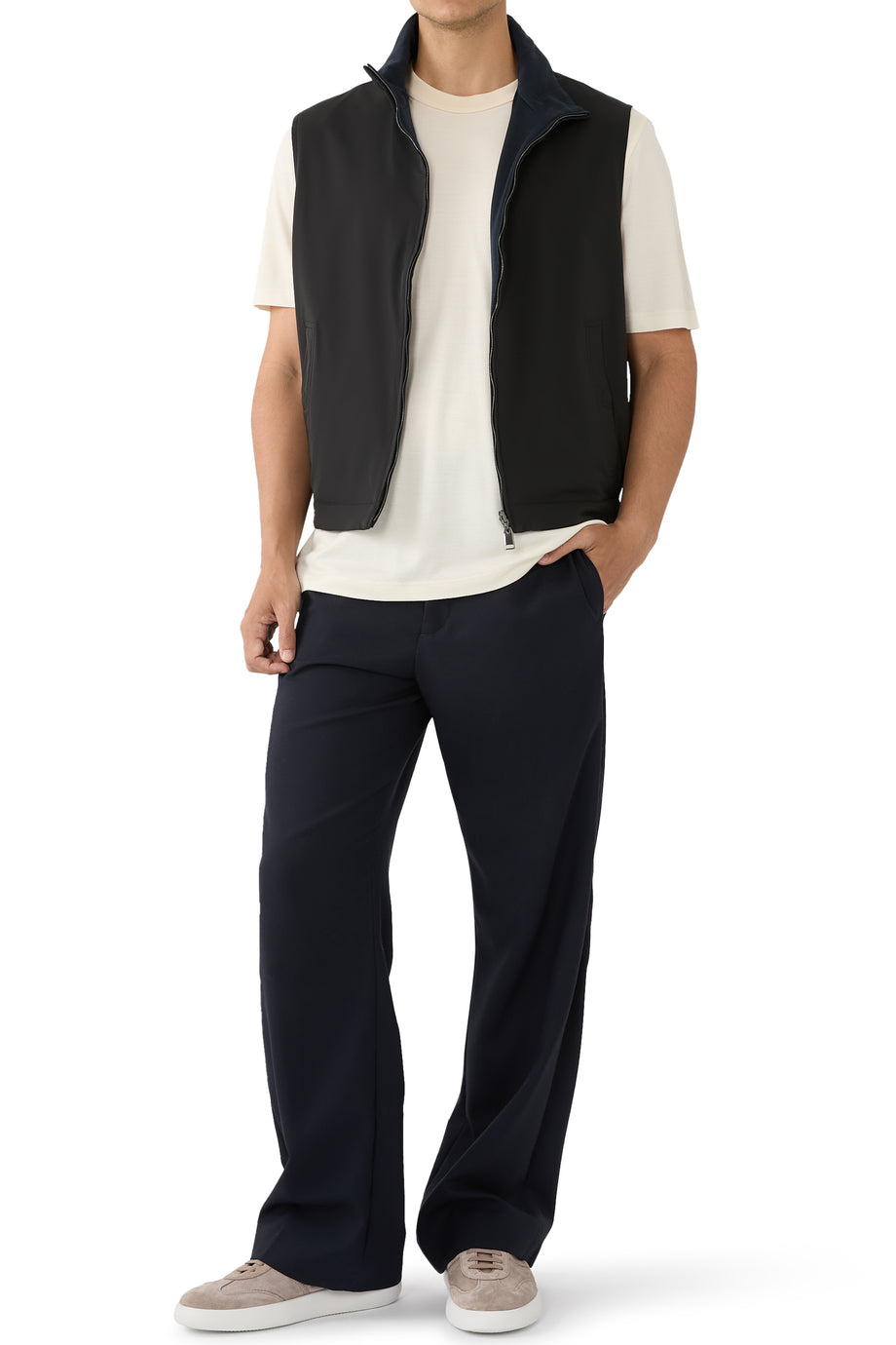 Çift Taraflı Pamuk Jersey Yelek