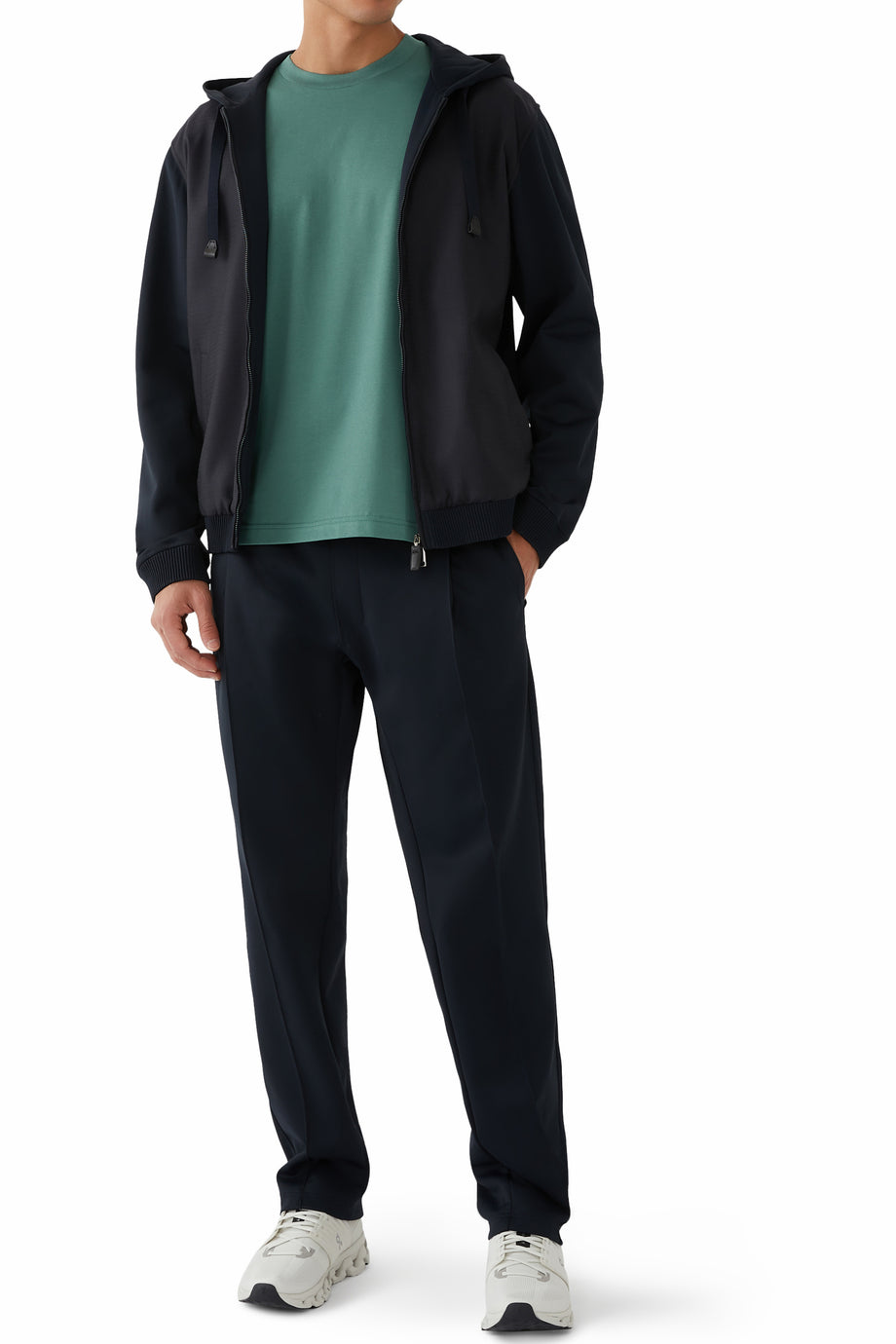 Kapüşonlu Pamuklu Fermuarlı Bluzon