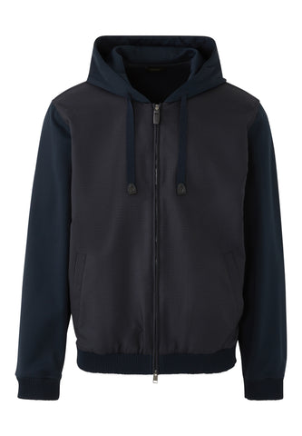 Kapüşonlu Pamuklu Fermuarlı Bluzon