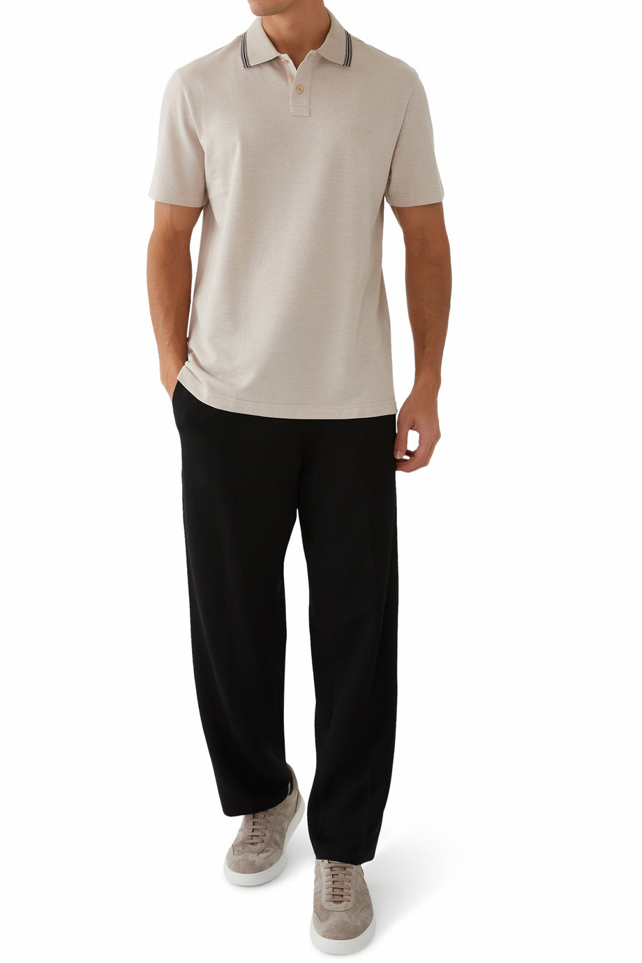 Şık Bej Logo Polo Tişört