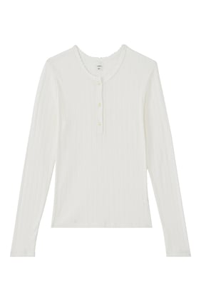 Şık Uzun Kollu Henley Tişört