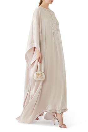 Şık Nakışlı Kaftan Elbise