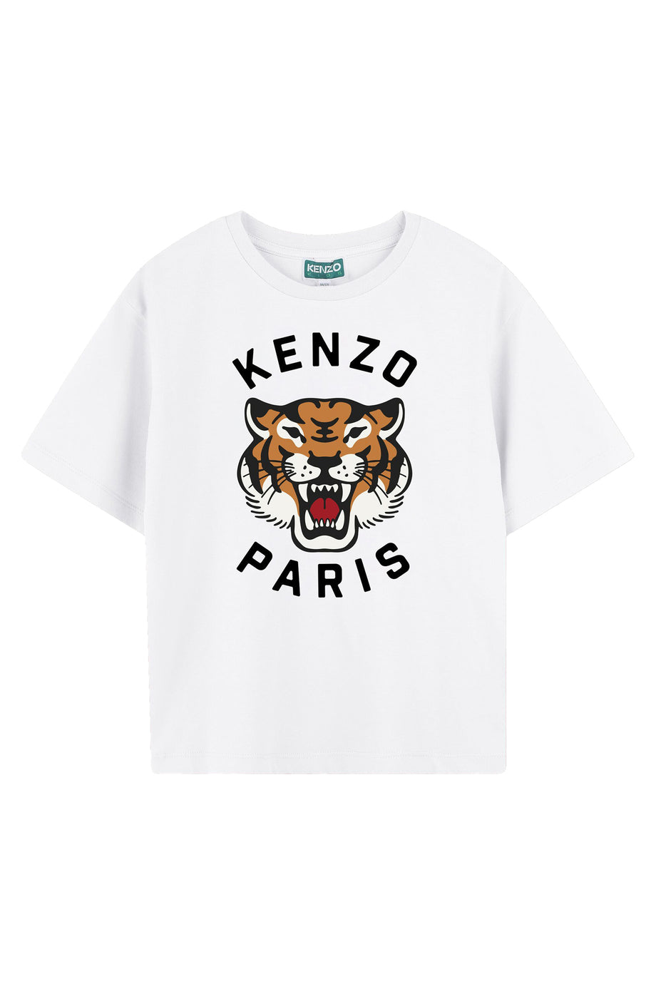Çocuklar İçin Kenzo Kaplan Logolu T-Shirt - Ecru