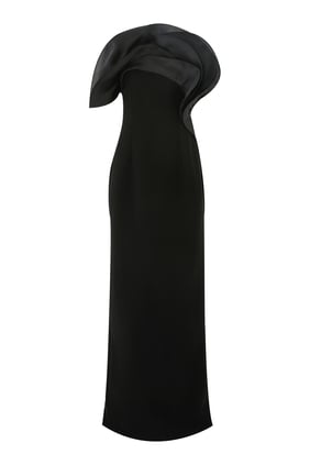 Volanlı Dalgalar Kolon Abiye Elbise