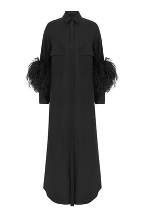 Bloomingdale's Özel Butonlu Kuşaklı Elbise - BLK