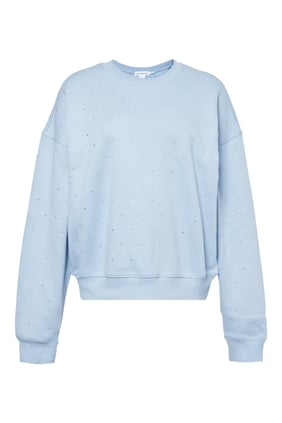 Kristal Yaka Sweatshirt - Açık Mavi