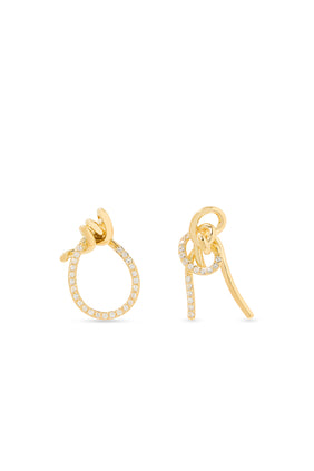 Notsobig Küpe, Geri Dönüştürülmüş Gümüş ve Beyaz Topaz Üzerine 18K Sarı Altın Vermeil