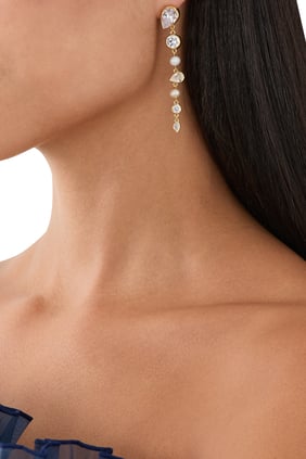 Geçmişin Işığı Küpe, 14K Sarı Altın Vermeil, Tatlısu İncileri & Zirkon
