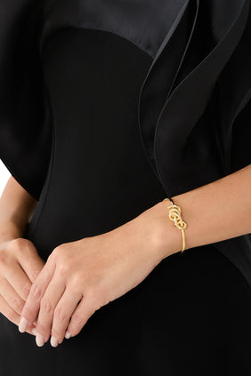 İplik Düğümlü Bilezik, 18 Ayar Sarı Altın Kaplama Pirinç