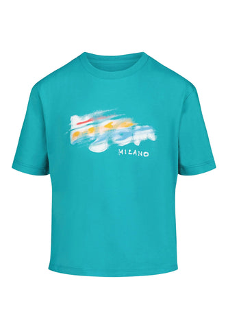 Çocuklar İçin Logo Jersey Tişört - Mavi