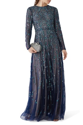 Zarif Süslemeli Abiye Elbise