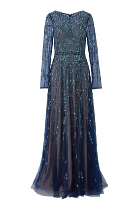 Zarif Süslemeli Abiye Elbise