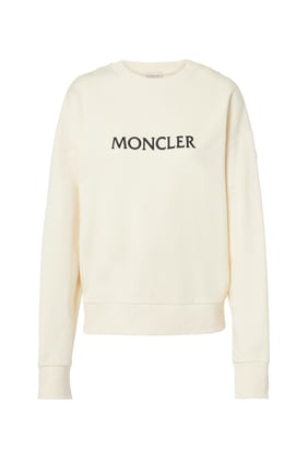 Moncler Logolu Nakışlı Sweatshirt - Krem