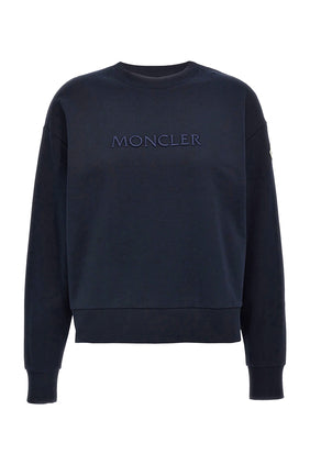 Moncler Logolu İşlemeli Sweatshirt - Koyu Mavi