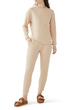 Krem Renk Waffle Yaka Sweatshirt - Alexander Wang
