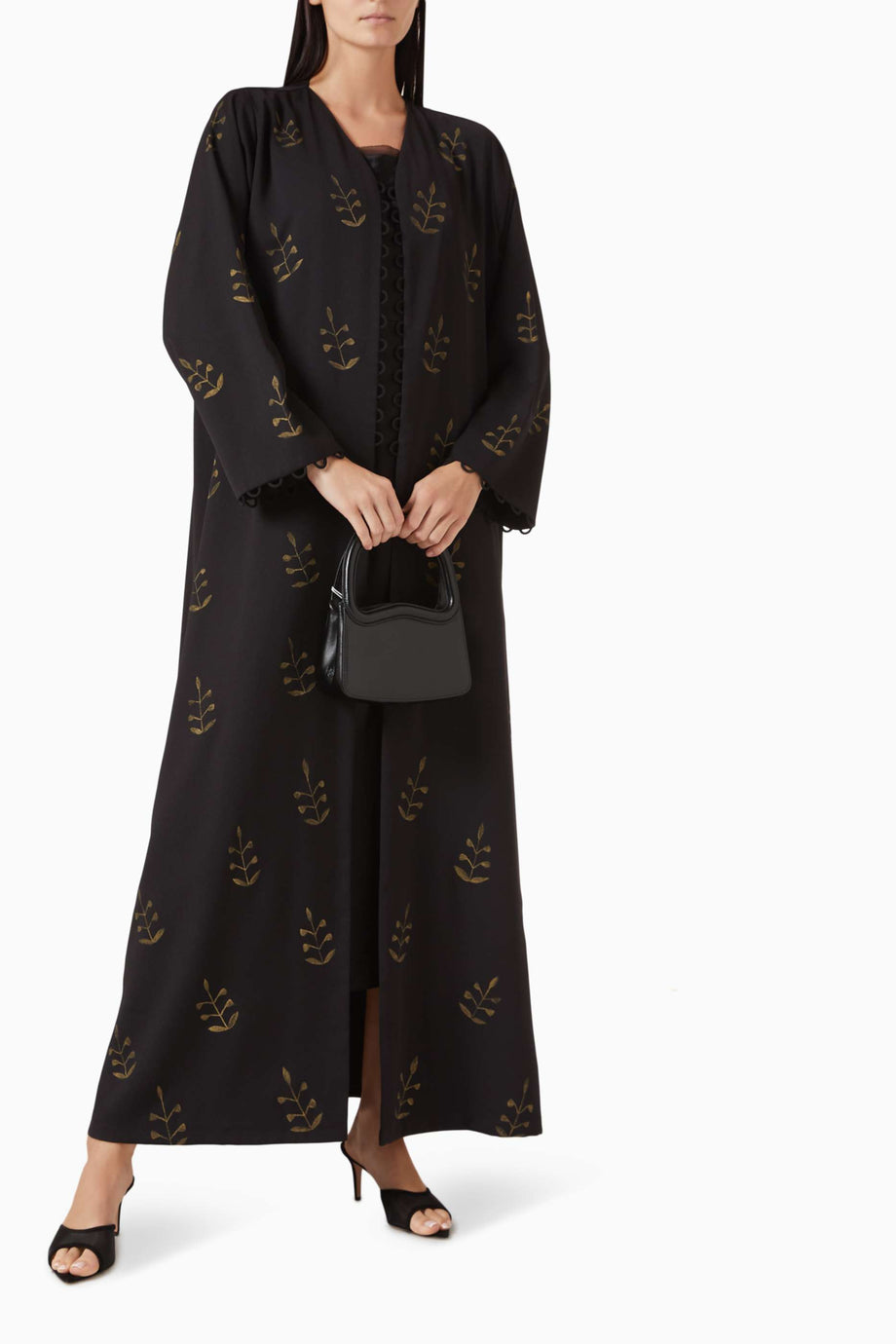 Şık Loop Detaylı Georgette Abaya Akşam ve Günlük Şıklık İçin İdeal Tasarım