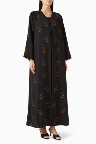 Şık Loop Detaylı Georgette Abaya Akşam ve Günlük Şıklık İçin İdeal Tasarım