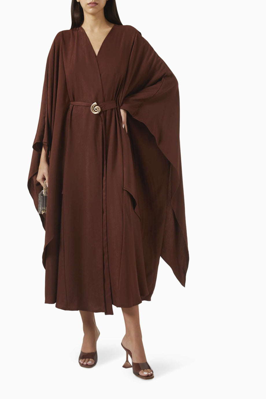 Ayarlanabilir Bel Kemeri ve Kaftan Kollu Abaya ile Sheila Hedersiz Şıklık ve Rahatlık