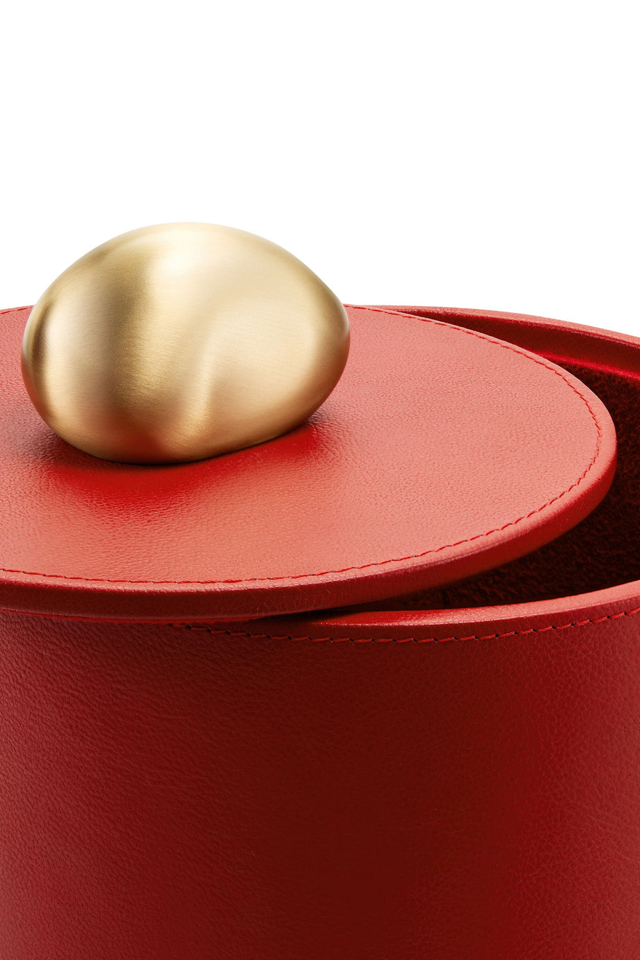 Tall Pebble Trinket Box, Kırmızı Deri Süs Kutusu