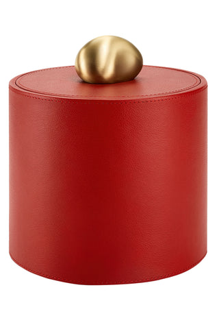 Tall Pebble Trinket Box, Kırmızı Deri Süs Kutusu