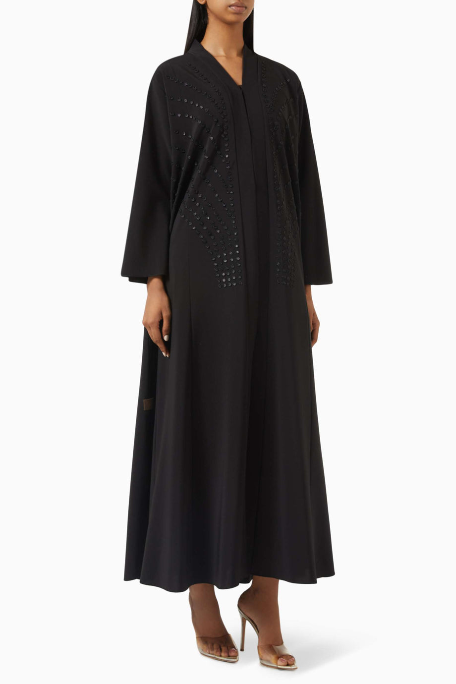 Şık ve Rahat Boncuk İşlemeli Abaya Uzun Kollu Günlük ve Gece Kullanım için İdeal