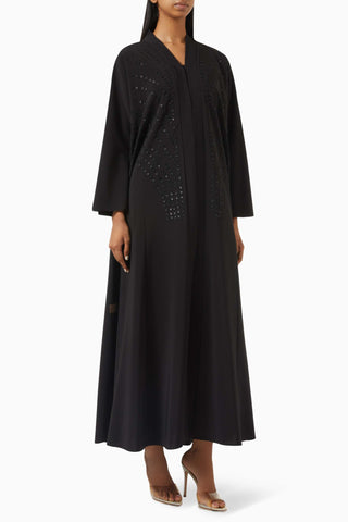 Şık ve Rahat Boncuk İşlemeli Abaya Uzun Kollu Günlük ve Gece Kullanım için İdeal