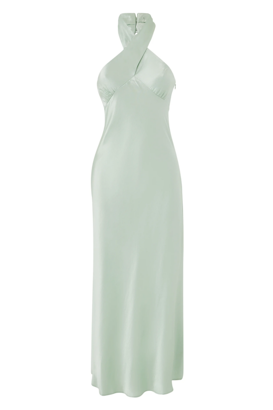 Child Novie Halter Yaka Midi Elbise, Slim Fit, Hafif Viskon Kumaş
