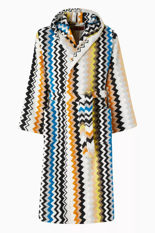 Unisex En İyi Kapüşonlu Bornoz, Pamuklu Havlu, Zikzak Desenli & Konforlu