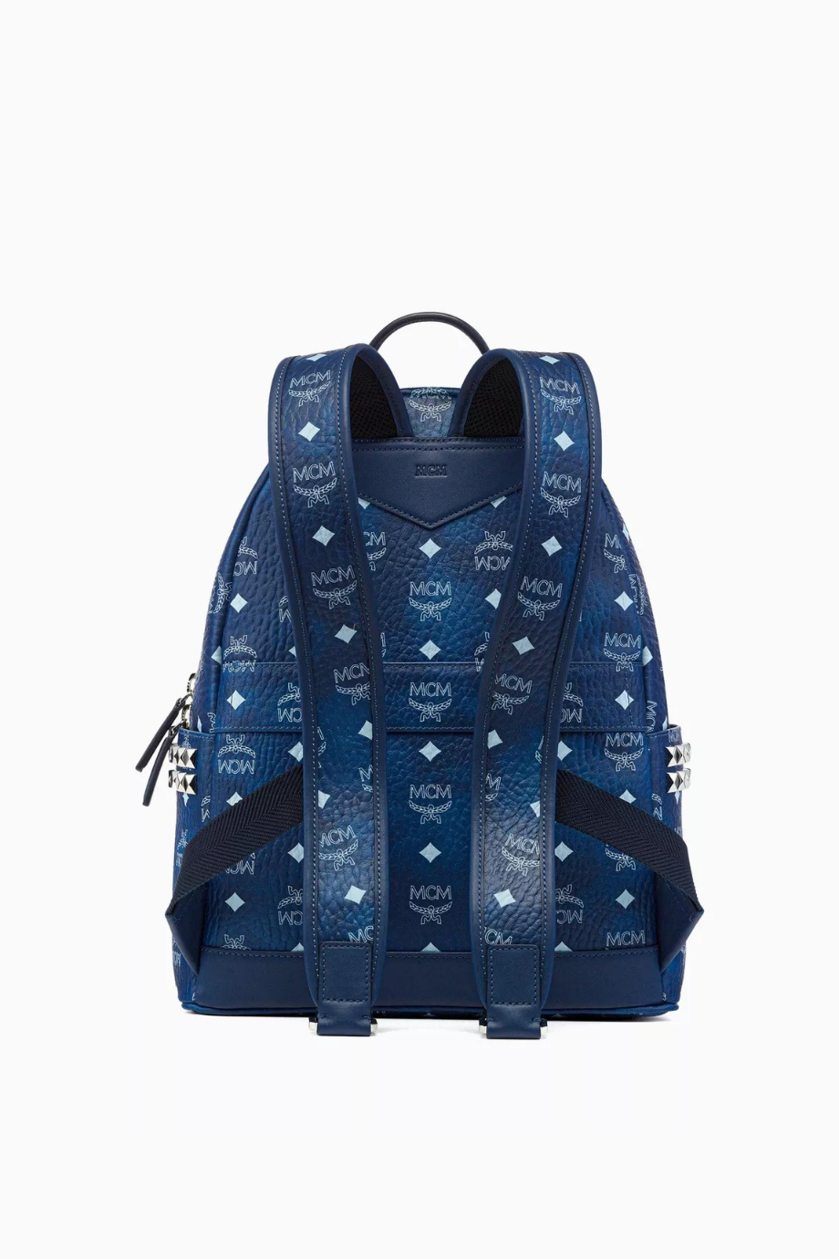 Stark Mavi Visetos Kaplamalı Stud Detaylı Orta Boy Sırt Çantası