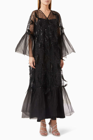 Şık Organza Abaya İle Parlak Payet Detayları ve Sheila Hediye Kendi Tarzınızı Yansıtın