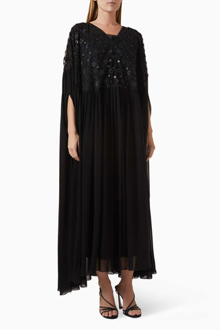 Çiçek Desenli Chiffon Abaya Zarif Siluetiyle Günlük Şıklık Sunuyor