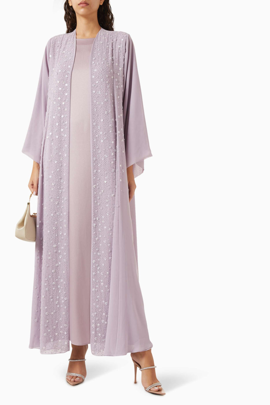 Şık İşlemeli Abaya Seti İle Zarafetinizi Yansıtın Yüksek Kalite Double Chiffon