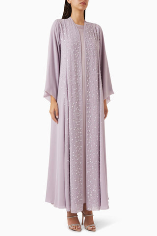 Şık İşlemeli Abaya Seti İle Zarafetinizi Yansıtın Yüksek Kalite Double Chiffon
