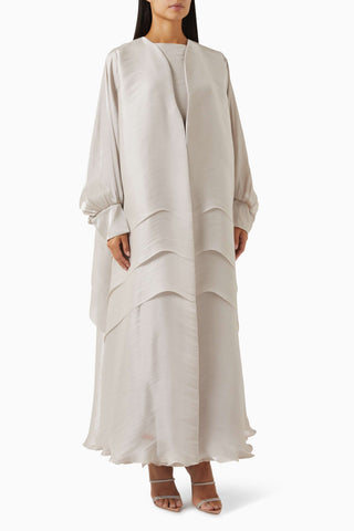 Şık 3 Parça Abaya Seti Saten Organza ile Modern ve Zarif Günler için Ideal Seçim
