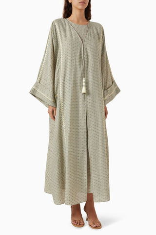 Modern Kadınlar İçin Rahat Eşleştirilmiş İşlemeli Abaya ve Elbise Seti