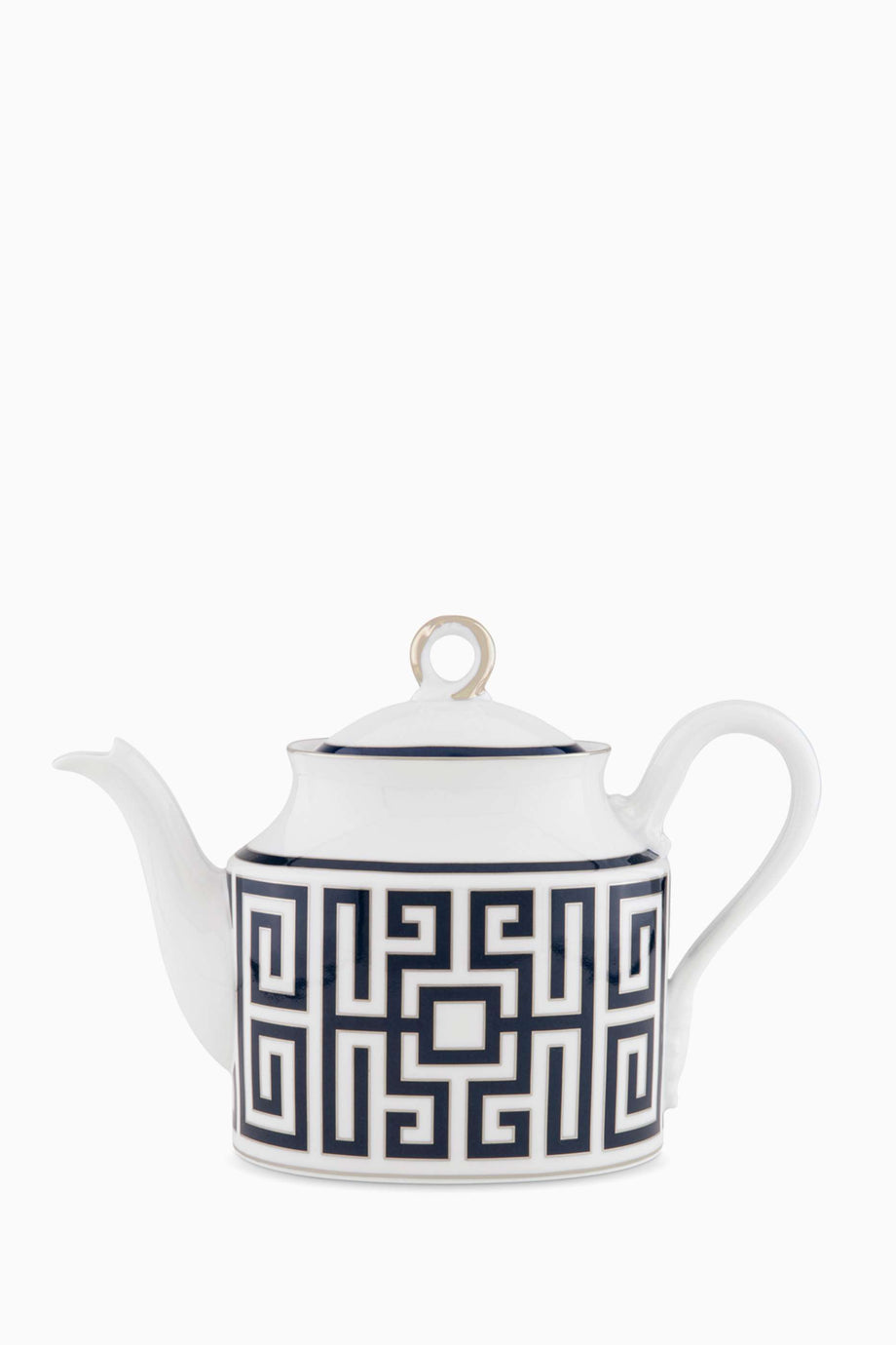 Gümüş Kaplama Labirinto Çaydanlık Porselen, 900ml, Altı Kişilik Filtreli Tasarım